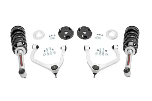 Rough Country - 11430 | Rough Country 3.5 Inch Lift Kit For Chevrolet Tahoe/Suburban Or GMC Yukon XL/Yukon 4WD | Aluminum Finish Control Arm, Lifted N3 Struts