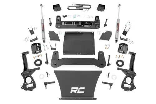 Rough Country - 26631_A | Rough Country 6 Inch Lift Kit For GMC Sierra 1500 2WD/4WD | 5.3L V8 or 6.2L V8 Engine, Factory Rear Mono-Leaf Springs, Strut Spacer With N3 Rear Shocks