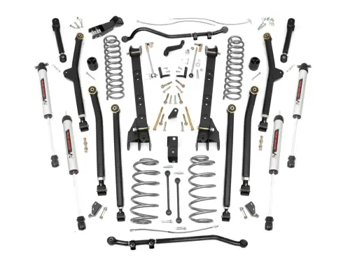 Rough Country - 65970 | Rough Country 6 Inch Lift Kit For Jeep Wrangler TJ 4WD | Long Arm, V2 Monotube Shocks