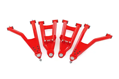 Rough Country - 93174RED | Rough Country Aluminum Control Arms For Polaris Ranger XP 1000 | High Clearance With 2 Inch Forward Offset, Red Finish