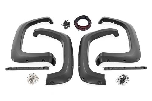 Rough Country - F-C12011A-GNO | Rough Country Pocket Fender Flares Chevrolet Silverado 2500 HD / 3500 HD | Slate Gray