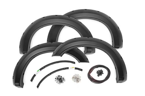Rough Country - F-F21111A-G1 | Rough Country Pocket Fender Flares For Ford F-250 / F-350 Super Duty | Absolute Black