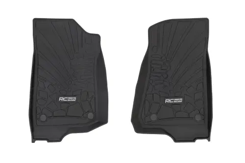 Rough Country - FF-6011_A | Rough Country Flex-Fit Floor Mats, 2 Door For Jeep Wrangler JL 4WD | Front Row
