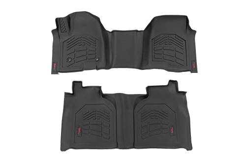 Rough Country - SM21613 | Rough Country Floor Mats For Chevrolet Silverado/GMC Sierra 1500, 2500 HD & 3500 HD | First & Second Row, Front Row Bench Seat