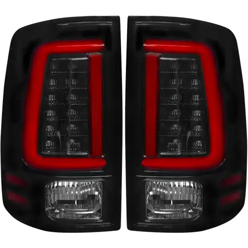 Recon Truck Accessories - 264336BKS | Recon (Replaces OEM LED ONLY) OLED Tail Lights Scanning OLED Turn Signals in Smoked (2009-2023 Ram 1500 Classic | 2014-2018 Ram 2500, 3500)