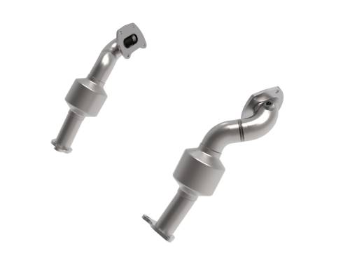 Afe - Advance Flow Engineering - 48-46012-HC | AFE Power Twisted Steel Down Pipe 2-1/2 to 2-1/4 IN 409 Stainless Steel w/ Cat (2016-2019 Tacoma V6-3.5L)