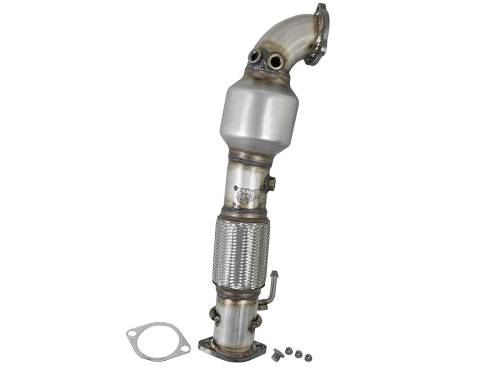 Afe - Advance Flow Engineering - 48-37001-1HC | AFE Power Twisted Steel Down Pipe 3 IN 304 Stainless Steel w/ Cat (2017-2019 Elantra L4-1.6L t)