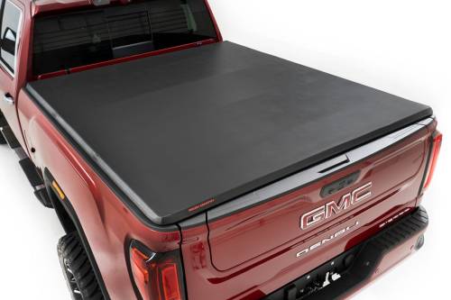 Rough Country - 41120690A | Rough Country Soft Tri-Fold Bed Cover For Chevrolet Silverado / GMC Sierra 2500 HD & 3500 HD | 6'9" Bed