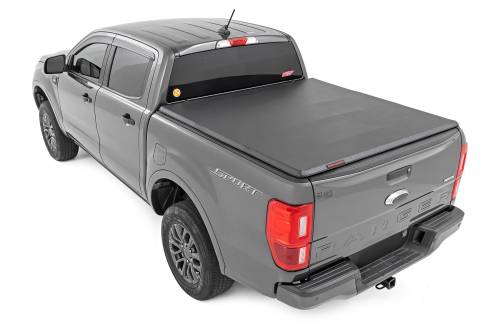 Rough Country - 41219500A | Rough Country Soft Tri-Fold Bed Cover Ford Ranger 2WD/4WD | 5' Bed