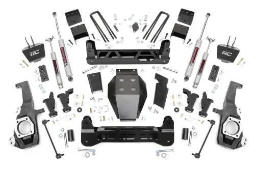 Rough Country - 111030 | Rough Country 5 Inch Lift Kit Chevrolet Silverado / GMC Sierra 2500 HD & 3500 HD 4WD | With Factory Rear Overload Springs, Premium N3 Shocks