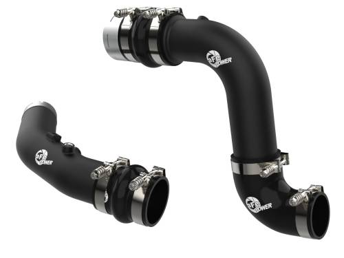 Afe - Advance Flow Engineering - 46-20684-B | AFE Power BladeRunner Aluminum Hot and Cold Charge Pipe Kit Black (2023-2025 F250, F350 Super Duty V8-6.7L (td) High Output)