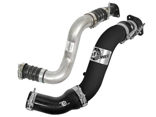 Afe - Advance Flow Engineering - 46-20284-B | AFE Power BladeRunner 3 IN Aluminum Hot and Cold Charge Pipe Kit Black (2016-2019 Titan XD V8-5.0L td)
