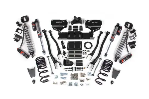BDS Suspension - BDS1674PES | BDS Suspension 4 Inch Lift Kit With 4 Link For Dodge Ram 2500 4WD | Diesel, Fox 2.5 Coil-Over Conversion Performance Elite, Front Rubber Bump Stop