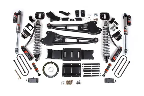 BDS Suspension - BDS1707PESB | BDS Suspension 4 Inch Lift Kit With Radius Arm For Ram 3500 4WD | Diesel | Fox 2.5 Coil-Over Performance Elite, Rear Lift 2 Inch Block Kit With Overload, Front Fox 2.0 Hydro Bump Stop, 8 Bolt Indexing Ring