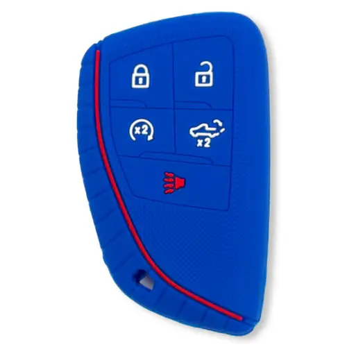 Recon Truck Accessories - 264002GM2BL | Recon Blue Silicone Key Fob Cover (2022-2025 Silverado, Sierra 1500, 2500 HD, 3500 HD)