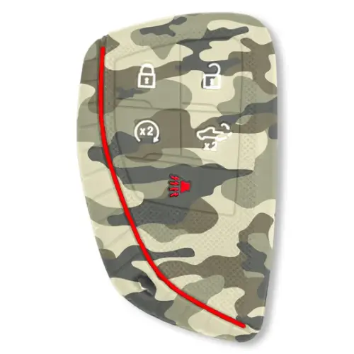 Recon Truck Accessories - 264002GM2GC | Recon Green Camo Silicone Key Fob Cover (2022-2025 Silverado, Sierra 1500, 2500 HD, 3500 HD)