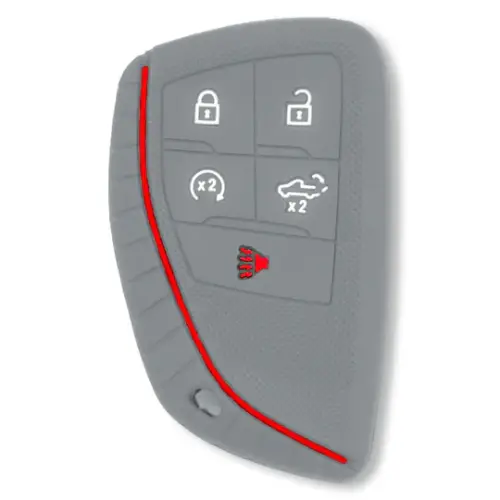 Recon Truck Accessories - 264002GM2GY | Recon Gray Pantone 443 C Silicone Key Fob Cover (2022-2025 Silverado, Sierra 1500, 2500 HD, 3500 HD)