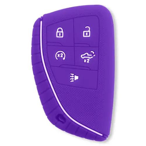 Recon Truck Accessories - 264002GM2PR | Recon Purple Pantone 266 C Silicone Key Fob Cover (2022-2025 Silverado, Sierra 1500, 2500 HD, 3500 HD)