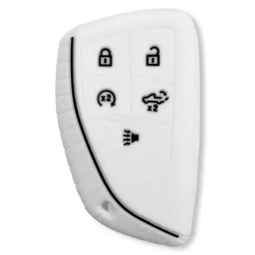 Recon Truck Accessories - 264002GM2WH | Recon White Silicone Key Fob Cover (2022-2025 Silverado, Sierra 1500, 2500 HD, 3500 HD)