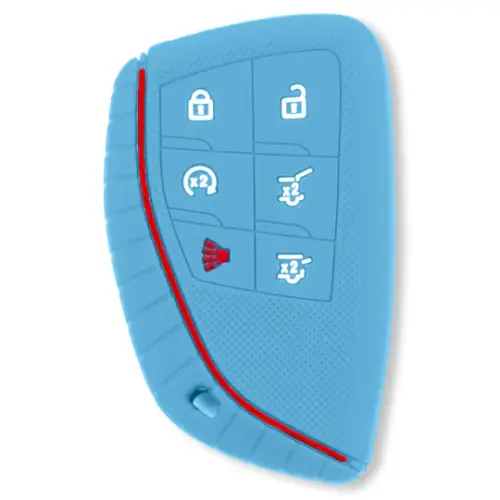 Recon Truck Accessories - 264002GM3BB | Recon Baby Blue Pantone 2095 C Silicone Key Fob Cover (2021-2025 Suburban, Tahoe, Yukon)