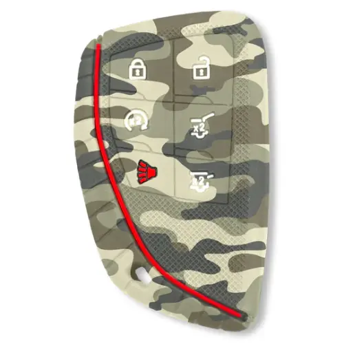 Recon Truck Accessories - 264002GM3GC | Recon Green Camo Silicone Key Fob Cover (2021-2025 Suburban, Tahoe, Yukon)