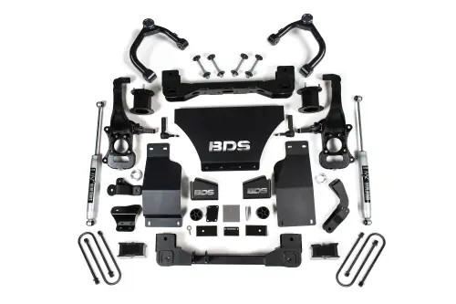 BDS Suspension - BDS1851H | BDS Suspension 4 Inch Lift Kit For Chevrolet Silverado Or GMC Sierra 1500 4WD | Gas, Rear NX2 Nitro Series Shocks, Front Strut Spacer