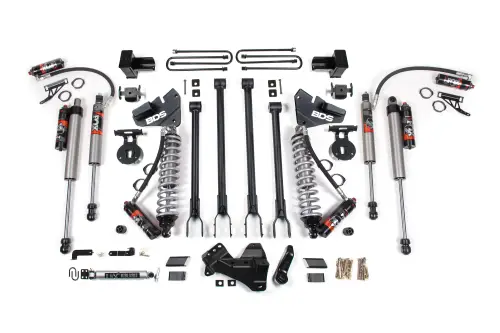 BDS Suspension - BDS1972FPE | BDS Suspension 5 Inch Lift Kit With 4 Link For Ford F-350 Super Duty 4WD | Diesel, Fox 2.5 Performance Elite Coil-Over Conversion, Rear Lift Block Kit, Fox 2.5 Performance Elite Shocks