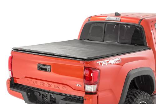 Rough Country - 41716501A | Rough Country Soft Tri-Fold Bed Cover Toyota Tacoma 2WD/4WD | 5' Bed