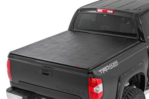 Rough Country - 41419650A | Rough Country Soft Tri-Fold Bed Cover Toyota Tundra 2WD/4WD | 6'7" Bed