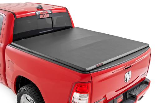 Rough Country - 41309650A | Rough Country Soft Tri-Fold Bed Cover For Ram 1500 / 1500 TRX | 6'4" Bed