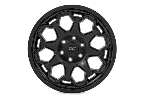 Rough Country - 80201212A | Rough Country 80 Series Wheel | One-Piece / Semi Gloss Black / 20x9 | 6x5.5 / -12mm