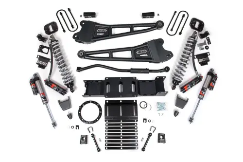 BDS Suspension - BDS2119PES | BDS Suspension 3 Inch Lift Kit With Radius Arm For Ram 3500 4WD | Fox 2.5 Performance Elite Coil Over Conversion, Rear Lift 2 Inch Block Kit Without Overload, Front Rubber Bump Stop, Indexing Ring 8 Bolt