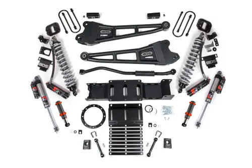 BDS Suspension - BDS2119PESB | BDS Suspension 3 Inch Lift Kit With Radius Arm For Ram 3500 4WD | Fox 2.5 Performance Elite Coil Over Conversion, Rear Lift 2 Inch Block Kit Without Overload, Front Fox 2.0 Hydro Bump Stop, Indexing Ring 8 Bolt
