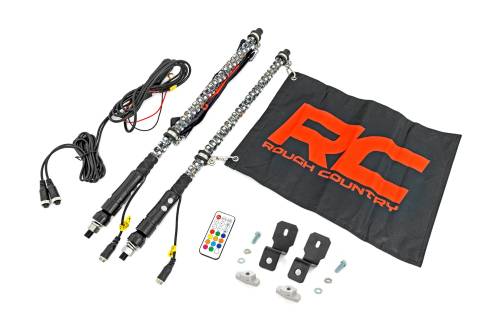 Rough Country - 93200 | Rough Country LED Whip Light Kit For Can-Am Defender/Segway UT6/UT10 | With 2 Inch LED Whip Lights