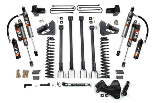BDS Suspension - BDS2239FPE | BDS Suspension 4 Inch Lift Kit With 4 Link For Ford F-350 Super Duty DRW 4WD Gas | Fox 2.5 Performance Elite Shocks