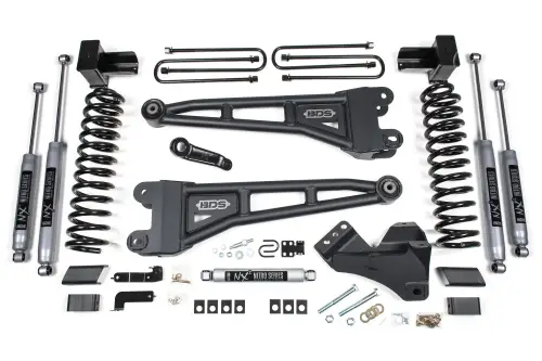 BDS Suspension - BDS2243H | BDS Suspension 5 Inch Lift Kit With Radius Arm For Ford F-250 / F-350 Super Duty 4WD Gas | Rear Lift 5 Inch Block Without Overload, NX2 Nitro Series Shocks