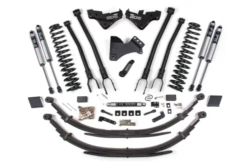 BDS Suspension - BDS2249FS | BDS Suspension 5 Inch Lift Kit With 4 Link For Ford F-250 / F-350 Super Duty 4WD Gas | Rear Lift Leaf Springs, Fox 2.0 Performance Series Shocks