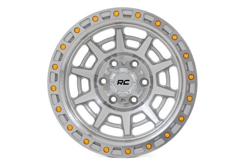 Rough Country - 85170918C | Rough Country 85 Series Wheel | Simulated Beadlock / Full Machined / 17x9 / 5x5 / -12mm