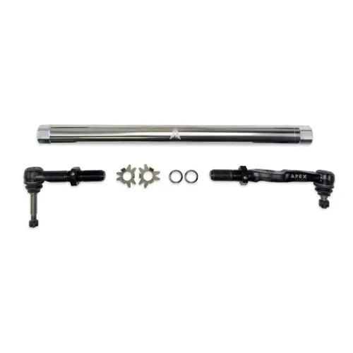 Apex Chassis - KIT373-POL | Apex Chassis Drag Link Kit For Ford F-250/F-350 Super Duty 4WD, Except Wide Track | Polished Aluminum