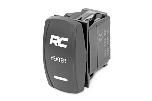 Rough Country - 710HS | Rough Country Rocker Switch 2X1 With Logo | Blue Back Light, Cab Heater