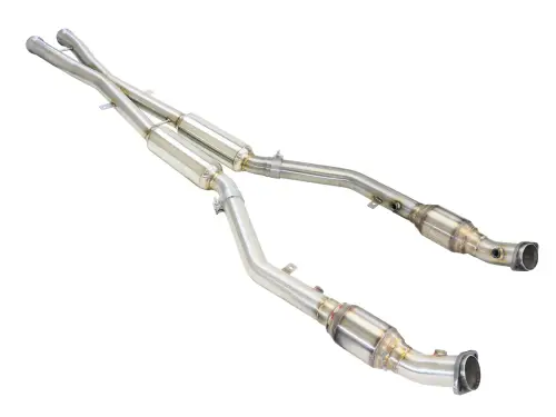 Afe - Advance Flow Engineering - 49-36321-1 | Afe Power Mach Force-Xp X-Pipe 2-1/2 IN 304 Stainless Steel w/ Cat & Resonator (2008-2013 M3 E90, E92, E93 V8-4.0L S65)