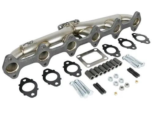 Afe - Advance Flow Engineering - 48-32019 | AFE Power Twisted Steel T4 304 Stainless Header (1998-2002 2500, 3500 L6-5.9L td)