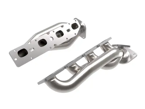 Afe - Advance Flow Engineering - 48-32029 | AFE Power Twisted Steel 304 Stainless Steel Short Tube Header (2019-2020 2500, 3500 V8-6.4L)