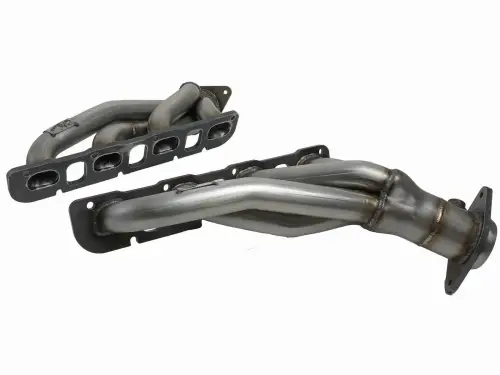 Afe - Advance Flow Engineering - 48-32031 | AFE Power Twisted Steel 1-3/4 IN 304 Stainless Steel Short Tube Headers w/ Raw Finish (2015-2023 Challenger V8-6.2L sc, 6.4L Hemi)