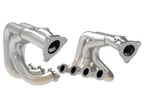 Afe - Advance Flow Engineering - 48-34148-H | aFe Power Twisted Steel 304 Stainless Steel Long Tube Header For Chevrolet Corvette (C8) V8-6.2L | Brushed Finish
