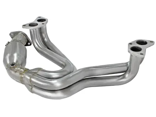 Afe - Advance Flow Engineering - 48-36005-1HC | AFE Power Twisted Steel 304 Stainless Steel Long Tube Header w/ Cat (2012-2019 GT86, FT86, 2013-2019 BRZ, 2013-2016 FRS H4-2.0L)