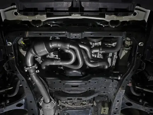 Afe - Advance Flow Engineering - 48-36804-HC | AFE Power Twisted Steel 304 Stainless Steel Header w/ Cat (2013-2019 Outback, Legacy H4-2.5L)