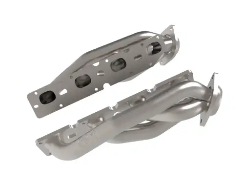 Afe - Advance Flow Engineering - 48-38029 | aFe Power Twisted Steel 304 Stainless Steel Short Tube Header For Jeep Grand Cherokee (WK2) / Dodge Durango V8-5.7L HEMI | Raw FInish