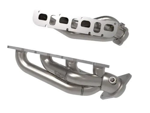 Afe - Advance Flow Engineering - 48-38031 | aFe Power Twisted Steel 304 Stainless Steel Short Tube Header For Jeep Wrangler 392 V8-6.4L | Raw Finish