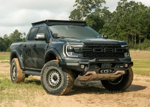 RIVAL 4X4 - 2D.1813.1-NL | RIVAL Front Aluminum Bumper with Winch Mount and Recovery Points (2024-2025 Ranger Raptor)